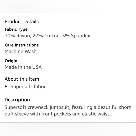 Monrow Supersoft Puff Sleeve Jumpsuit Brown Small - Picture 5 of 5